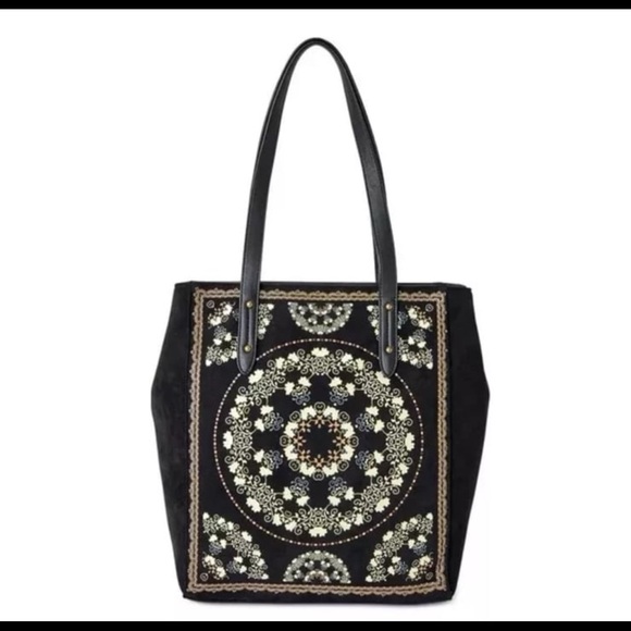 The Pioneer Woman Faux Suede Printed Tote & Matching Clutch - Picture 3 of 5
